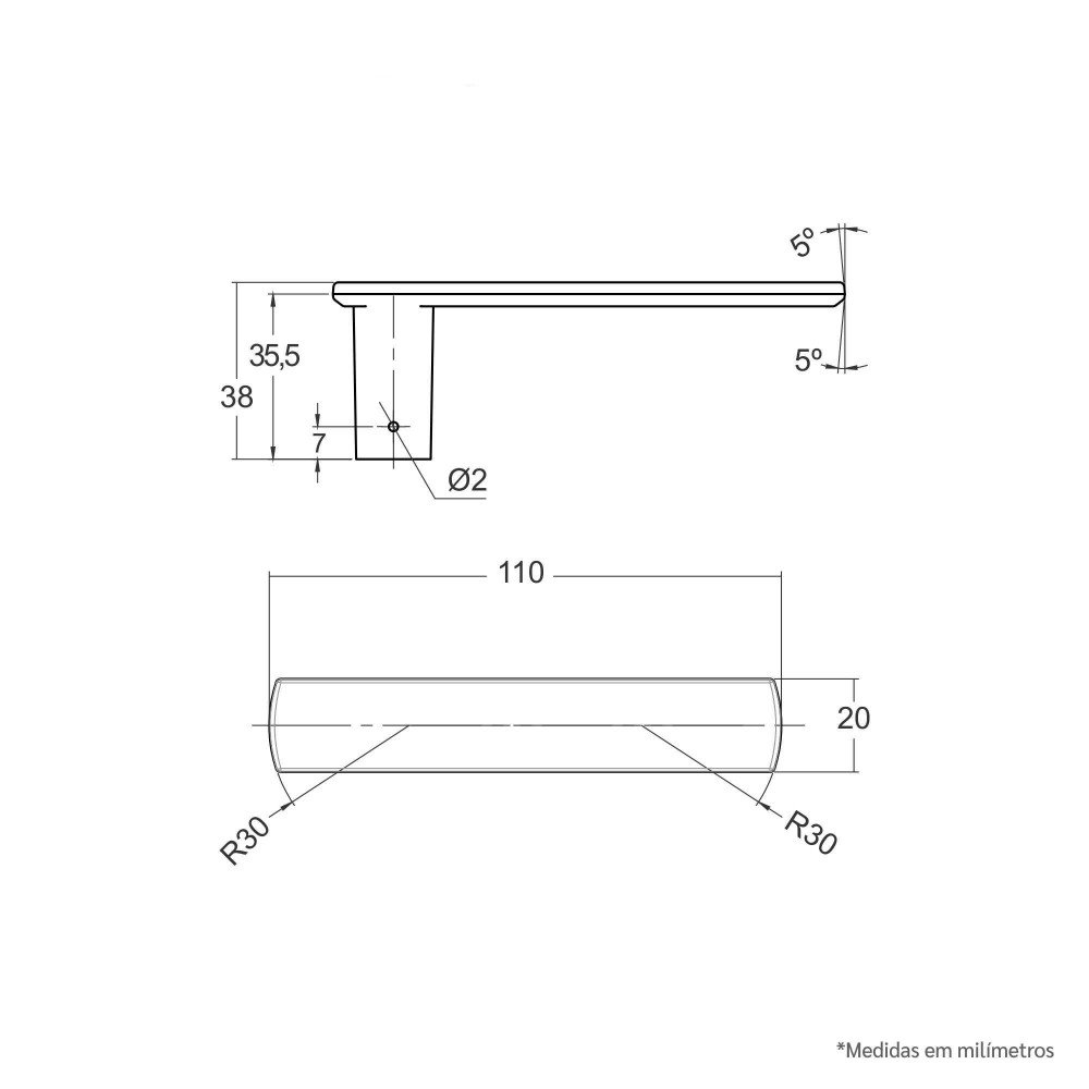 Fechadura Externa Roseta Quadrada Inox detalhe superior