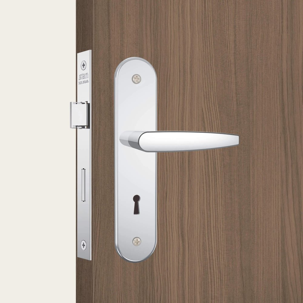 Fechadura Interna 814/33 Espelho Inox detalhe lateral