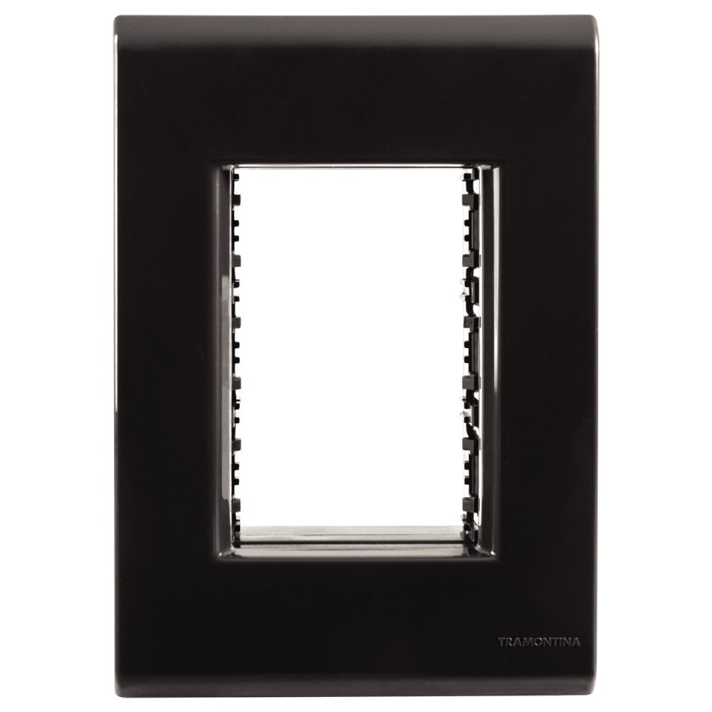 Placa 3 Postos 4x2 Tramontina Liz Grafite frontal