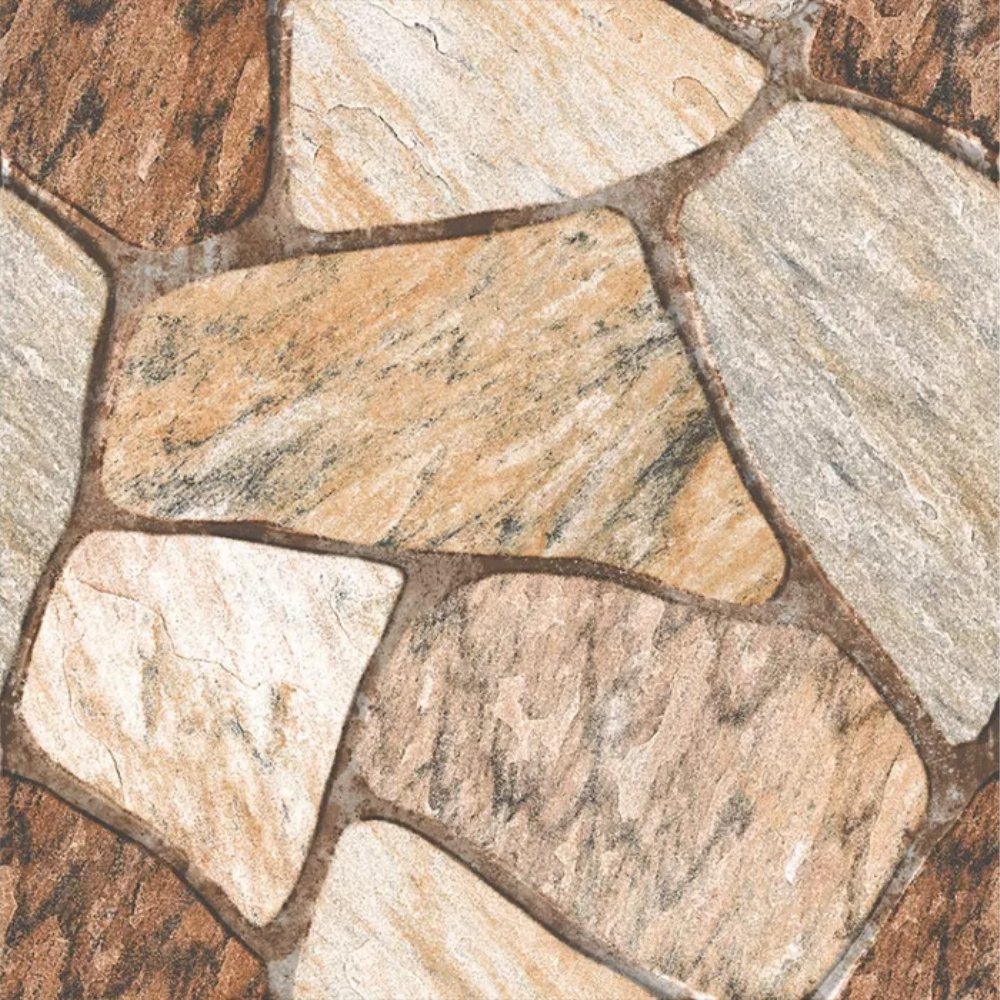 Piso Cer&acirc;mico Cal&ccedil;ada HD 50x50 Formigres detalhe pedras