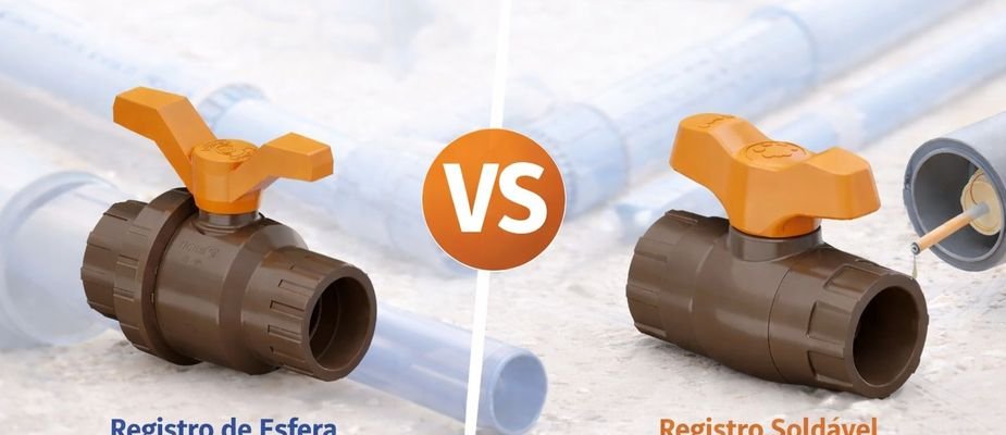 Registro de esfera vs. soldável 50mm Tigre: qual escolher para sua obra?